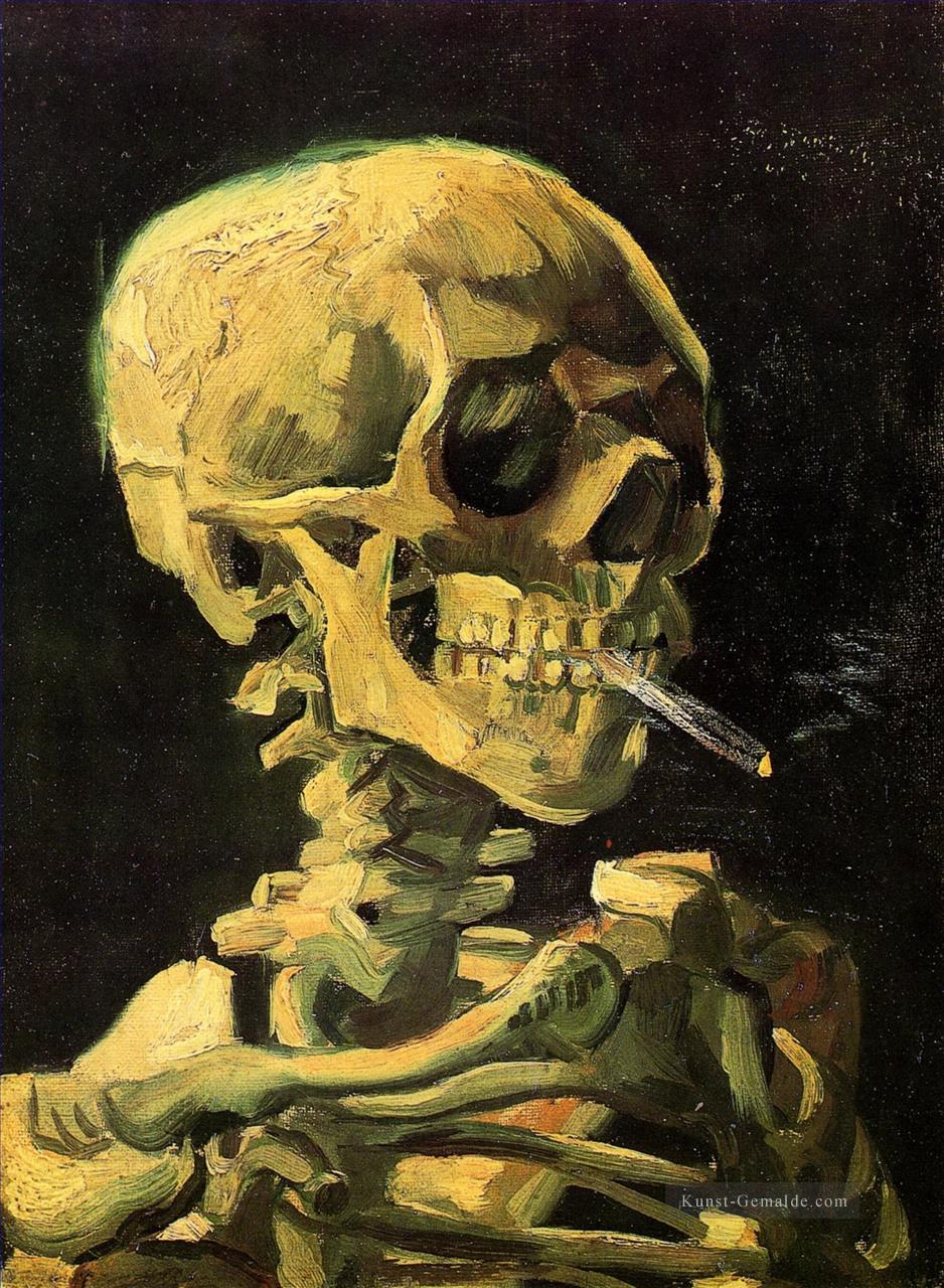 Schädel mit brennender Zigarette Vincent van Gogh Ölgemälde